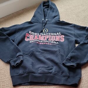 Georgia 2021 National Champions Black Hoodie, Small